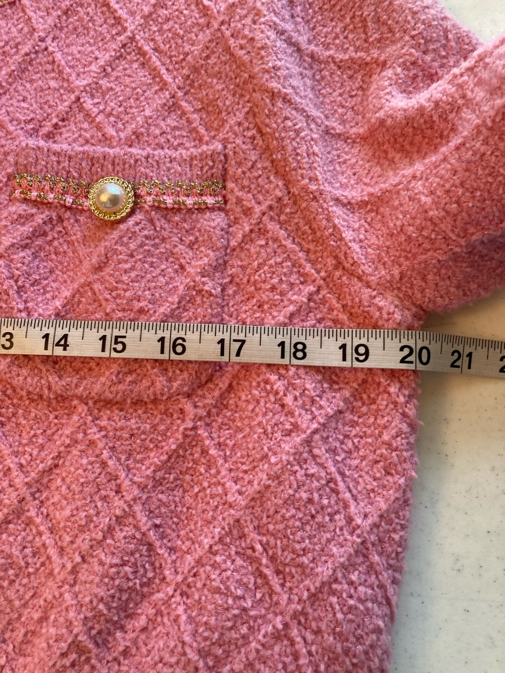 Urban Revivo Pink Pearl-Trim Knit Cardigan - Picture 6 of 8